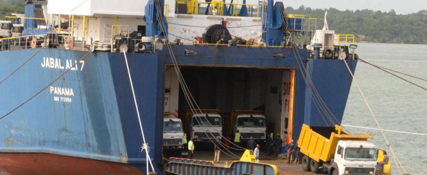 Jabal Ali discharging motor vehicles at the Port of Mombasa